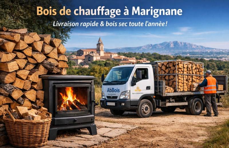 Bois de chauffage à Marignane et ses alentours : livraison rapide et bois sec toute l’année avec AbBois